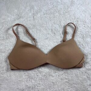 Skims Fits Everybody T-Shirt Bra Clay Brown 34A Molded Wireless Style Seamless